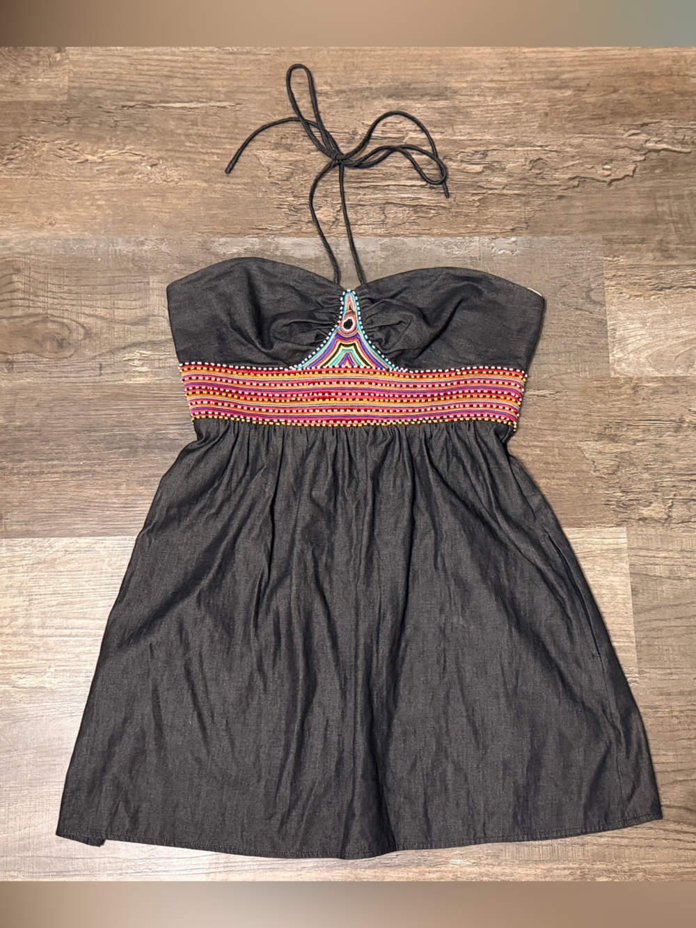 Vava by Joy Han Charcoal Linen-Blend Dress